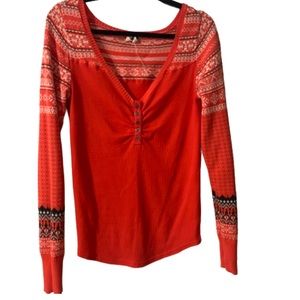 Long sleeve waffle like thermal